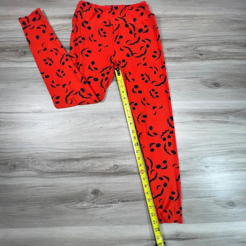 Lularoe Halloween Pumpkin Face Leggings Orange One Size‎ OS Spooky Cottage Goth